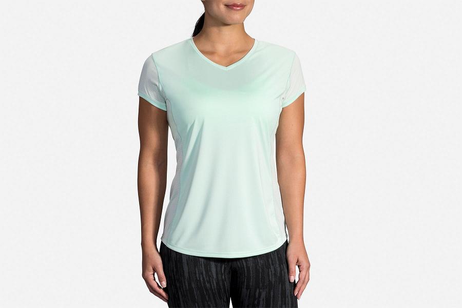 Brooks Stealth Women Sport Clothes & Running Shirt Green ZSN038164